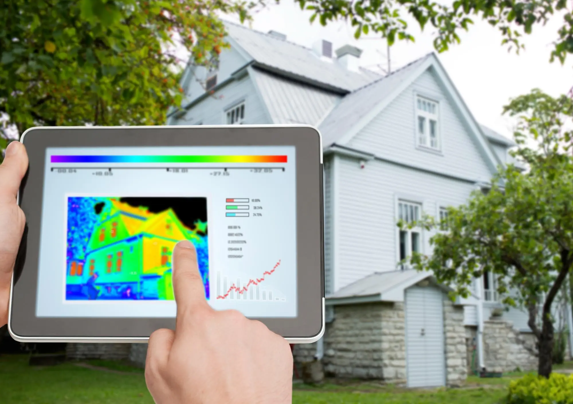 Thermal imaging during a home energy audit in Richmond, VA